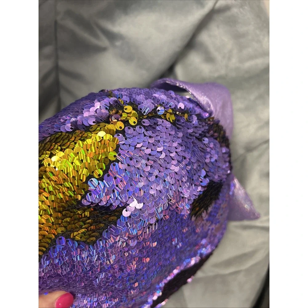 Shimmeez Large Elephant Reversible Sequin Plush Pet Purple Gold 16